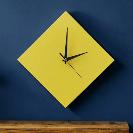 Minimalist Yellow Diamond Wall Clock