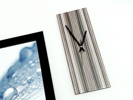 Mocha Stripe 'Linear' Wall Clock