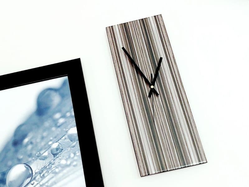 Mocha Stripe 'Linear' Wall Clock