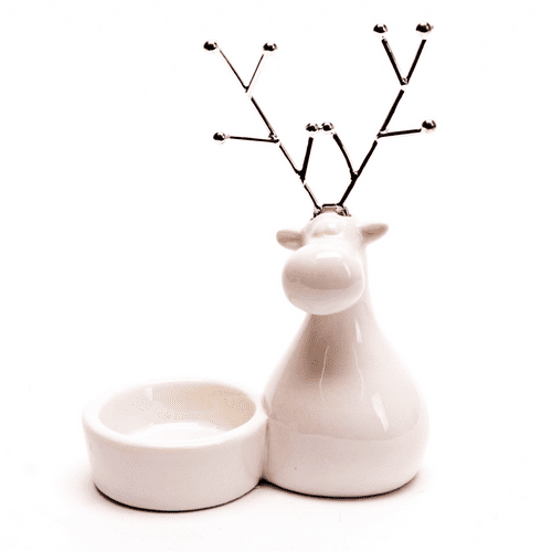 Silver Antler Reindeer Tea Light Holder