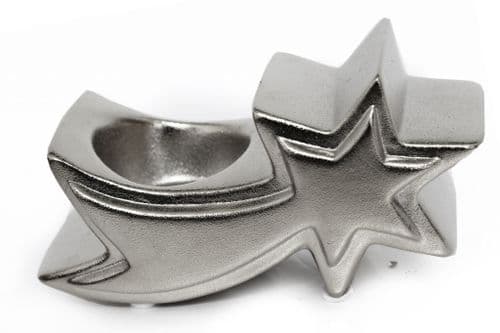 Silver Shooting Star Tea Light Holder