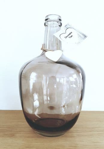 Smoky Bottle Glass Vase