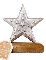 Star On Wooden Base Ornament
