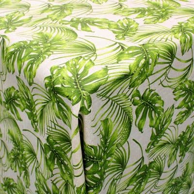 Acrylic Coated Fabric Green Palm Leaves