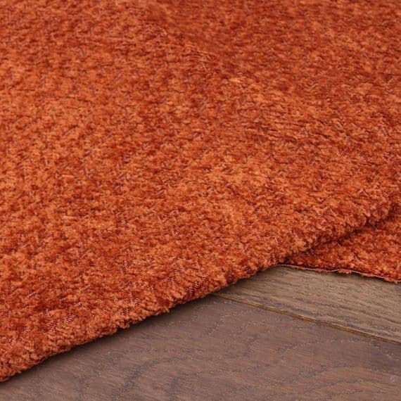 Boucle Chenille Upholstery Fabric Burnt Orange