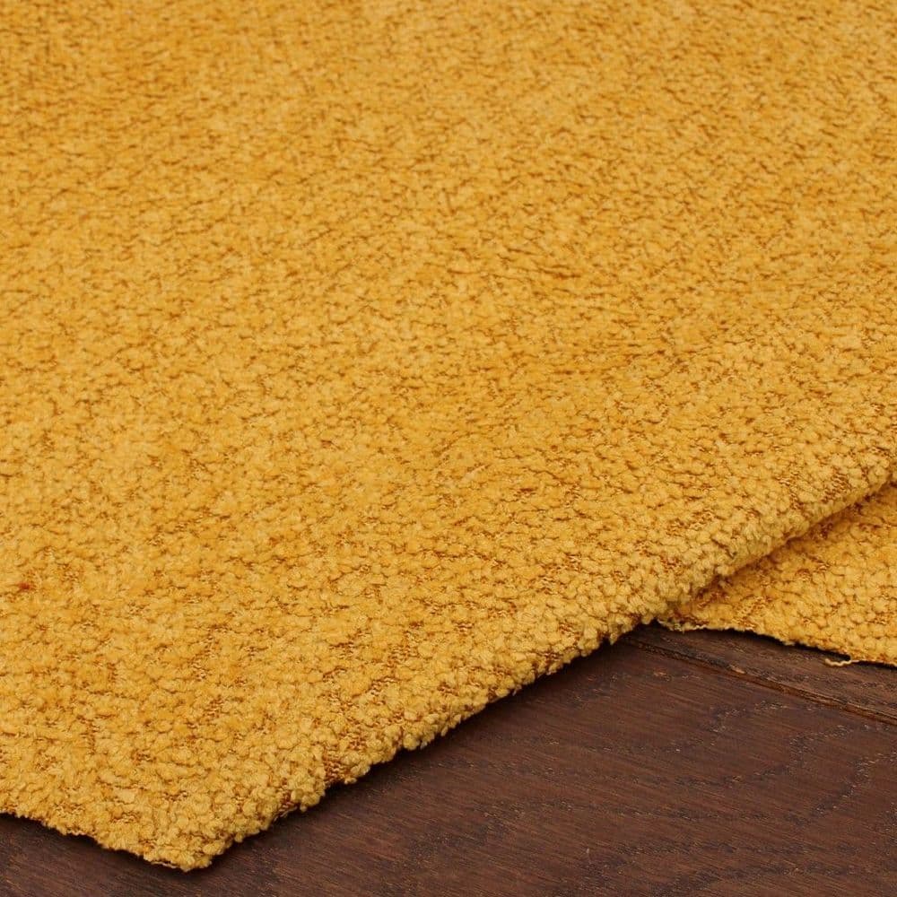 Boucle Chenille Upholstery Fabric Mustard Yellow