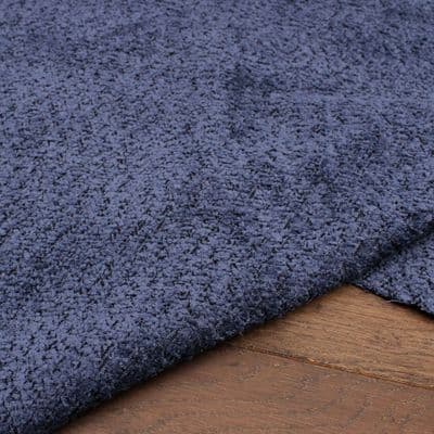 Boucle Chenille Upholstery Fabric Navy Blue