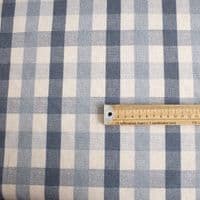 Cotton Linen Fabric Gingham Check Indigo Blue