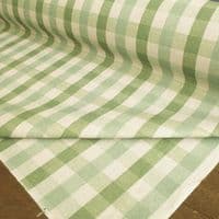 Cotton Linen Fabric Gingham Check Sage Green