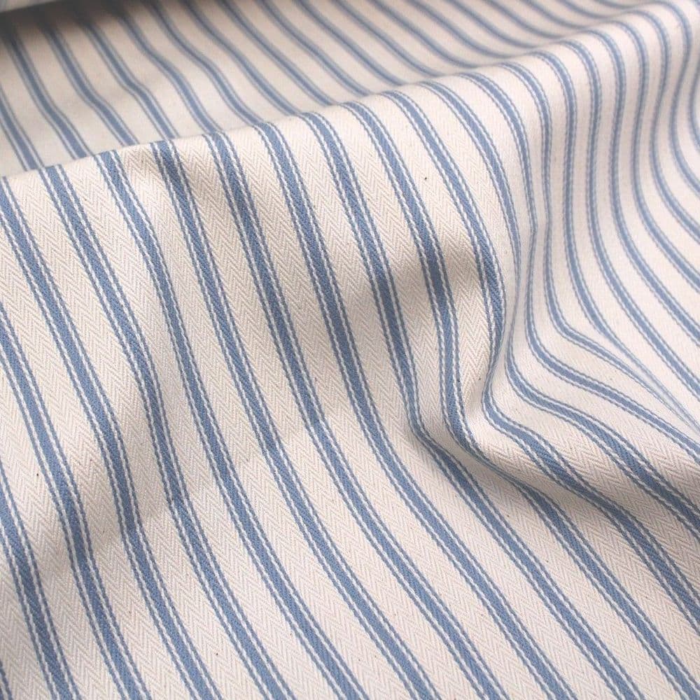 Cotton Ticking Fabric Sky Blue