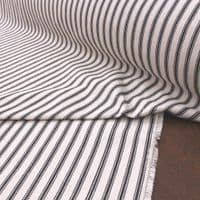 Cotton Ticking Upholstery Fabric Black