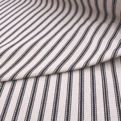 Cotton Ticking Upholstery Fabric Black