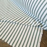 Cotton Ticking Upholstery Fabric Bottle Green