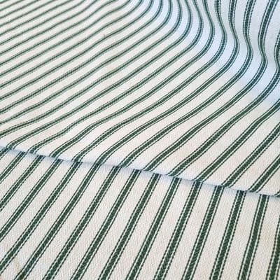 Cotton Ticking Upholstery Fabric Bottle Green