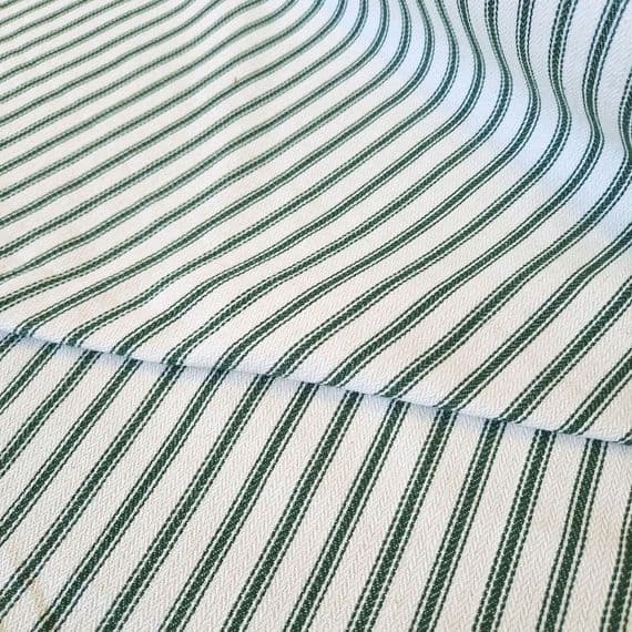 Cotton Ticking Upholstery Fabric Bottle Green