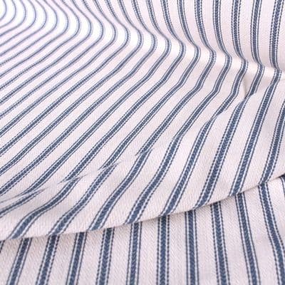 Cotton Ticking  Upholstery Fabric Indigo Blue