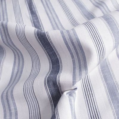 Darwin Twilight Blue Stripe Woven Cotton Polyester Fabric