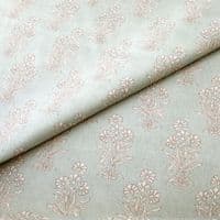 Double Width Cotton Linen Fabric Cottage Rossettes - Duck Egg