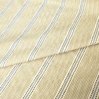 Double Width Cotton Linen Fabric Olive-Ink Dot Stripe