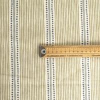 Double Width Cotton Linen Fabric Olive-Ink Dot Stripe