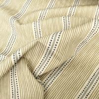 Double Width Cotton Linen Fabric Olive-Ink Dot Stripe