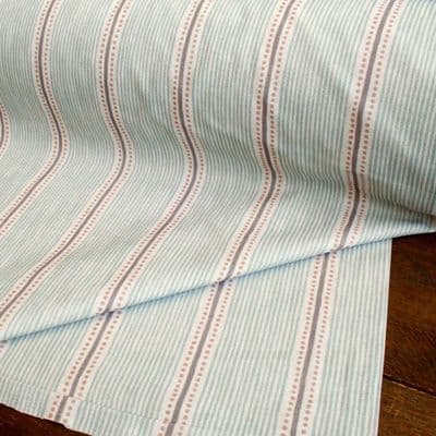 Double Width Cotton Linen Fabric Sageberry Dot Stripe