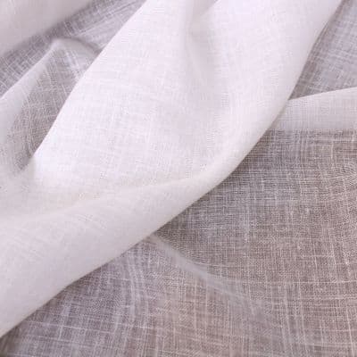 Double Width Voile Curtain Fabric Blanco White