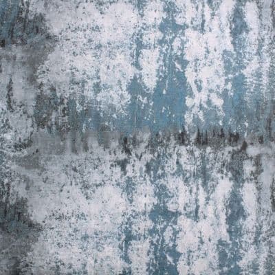 Fire Retardant Chenille Distressed Zinc Silver Teal