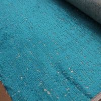 Fire Retardant Jacquard Velvet Upholstery Fabric - Blue