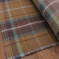 Fire Retardant Wool Like Tweed Check Upholstery Fabric - Moss Green Purple