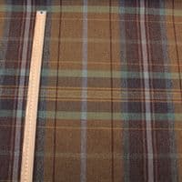 Fire Retardant Wool Like Tweed Check Upholstery Fabric - Moss Green Purple