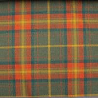 Fire Retardant Wool Like Tweed Check Upholstery Fabric - Orange Green Yellow