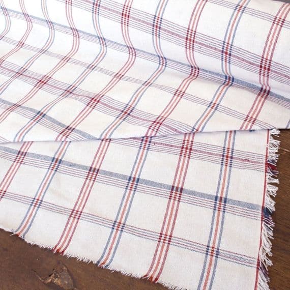 French Washed Cotton Fabric -  Farmhouse Check