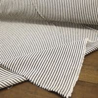 French Washed Cotton Fabric -  Fine Stripe Indigo