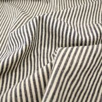 French Washed Cotton Fabric -  Fine Stripe Indigo