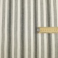 French Washed Cotton Fabric -  Irregular Stripe Khaki