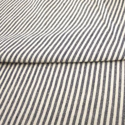 French Washed Cotton  Fine Stripe Indigo