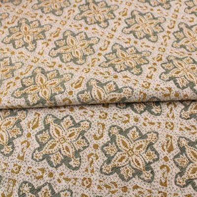 iLiv Goa Turmeric Luxury Woven Mosaic Upholstery Fabric