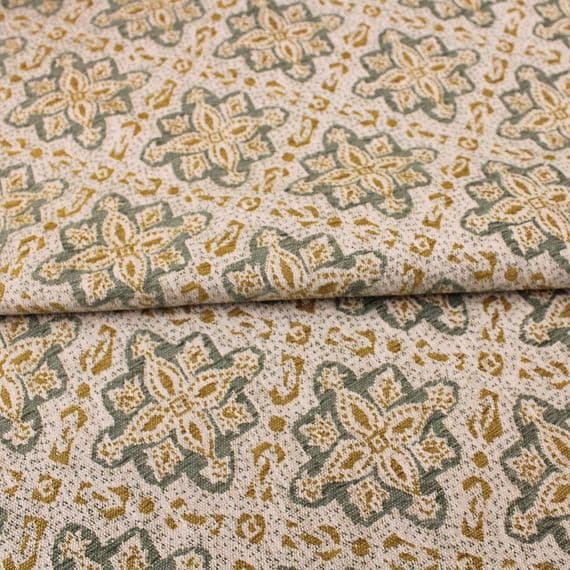 iLiv Goa Turmeric Luxury Woven Mosaic Upholstery Fabric