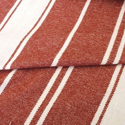 iLiv Lynton Rosewood  Rustic Raised Woven Stripe Fabric