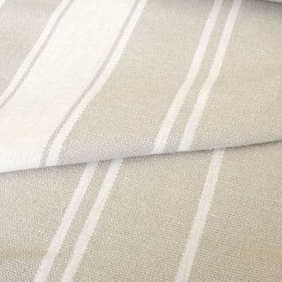 iLiv Lynton Sandstone  Rustic Raised Woven Stripe Fabric