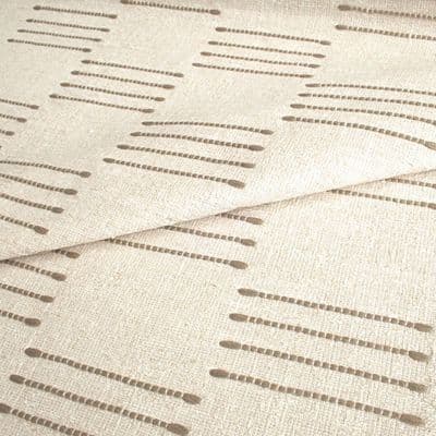 iLiv Onda Rustic Embroidered  Cotton Polyester Fabric - Linen