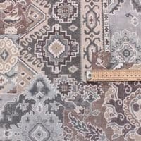 iLIV Patchwork Kilim Velvet Fabric - Chalet Glacier