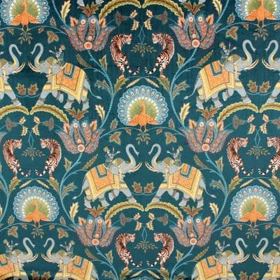 iLiv Sumatra Animal Velvet Fabric – Ocean