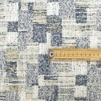 iLiv Terrana Prussian  – Textured Patchwork Woven Upholstery Fabric