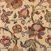 Jacobean Heritage Bloom Jacquard  Upholstery Fabric  - Beige
