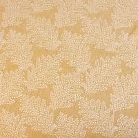 Kensington Ochre Leaf Jacquard Woven Polyester Cotton Fabric