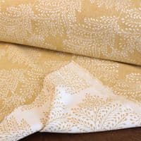 Kensington Ochre Leaf Jacquard Woven Polyester Cotton Fabric