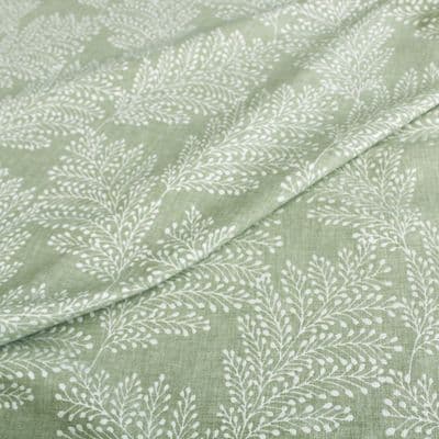 Kensington Sage Leaf Jacquard Woven Polyester Cotton Fabric