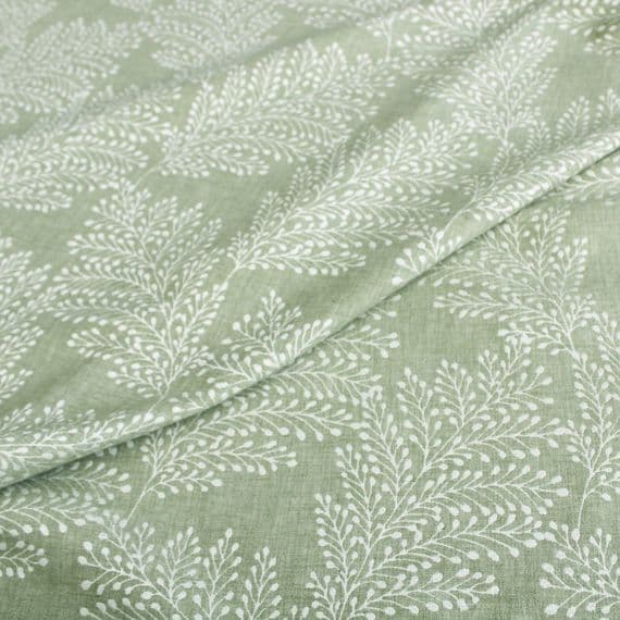 Kensington Sage Leaf Jacquard Woven Polyester Cotton Fabric